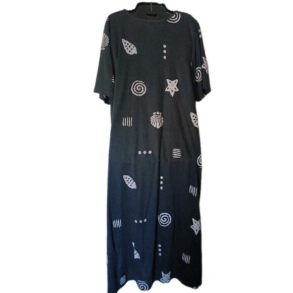Only Necessities Maxi Dress Size A8 Ocean Fish Shell Print Kaftan Wearable Art - Picture 3 of 5